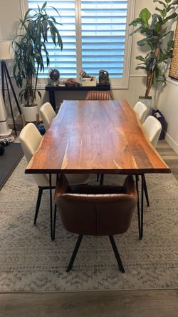 Solid wood live edge table acacia wood