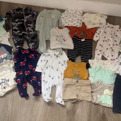 0-3M Baby Boy Clothes Bundle 24Pc