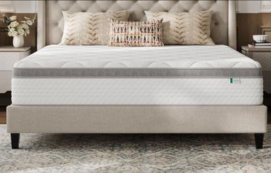 Novilla Queen Mattress, 12 Inch Hybrid Mattress Queen with Comfort Foam|Innerspring Pillow Top Mattresses in a Box, Pressure & Pain Relief, Soft Feel 