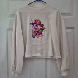 Women's Large - Freddy Krueger Sweatshirt - Cream - Like New