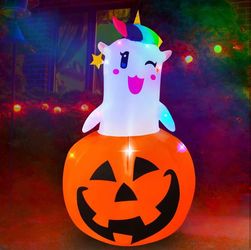 NEW Halloween 5FT Ghost Unicorn Airblown Inflatable