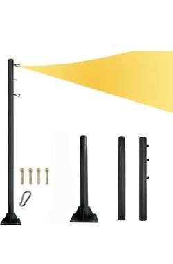 9 ft Adjustable Shade Sail Heavy Duty Support Pole for Outdoor Use