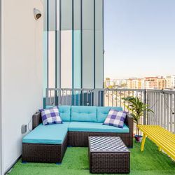 Blue Outdoor Couch Set