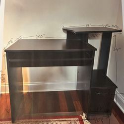 Dark Wood Computer Desk- Very Good Condition 
