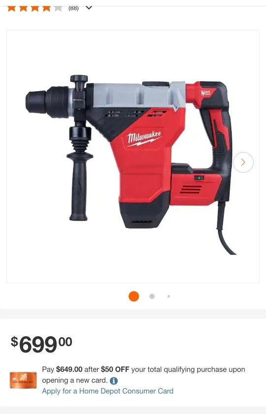 Milwaukee
15 Amp 1-3/4 in. SDS-MAX Corded Combination Hammer with E-Clutch
