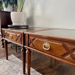 Vintage Kroehler Solid Wood End Tables Set of 2