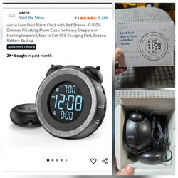 New in box - Loud Dual Alarm w/ bed shaker