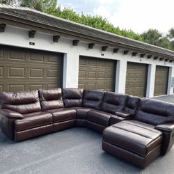 Couch/Sofa Sectional - Recliner - Leather - Brown - Delivery Available 🚛