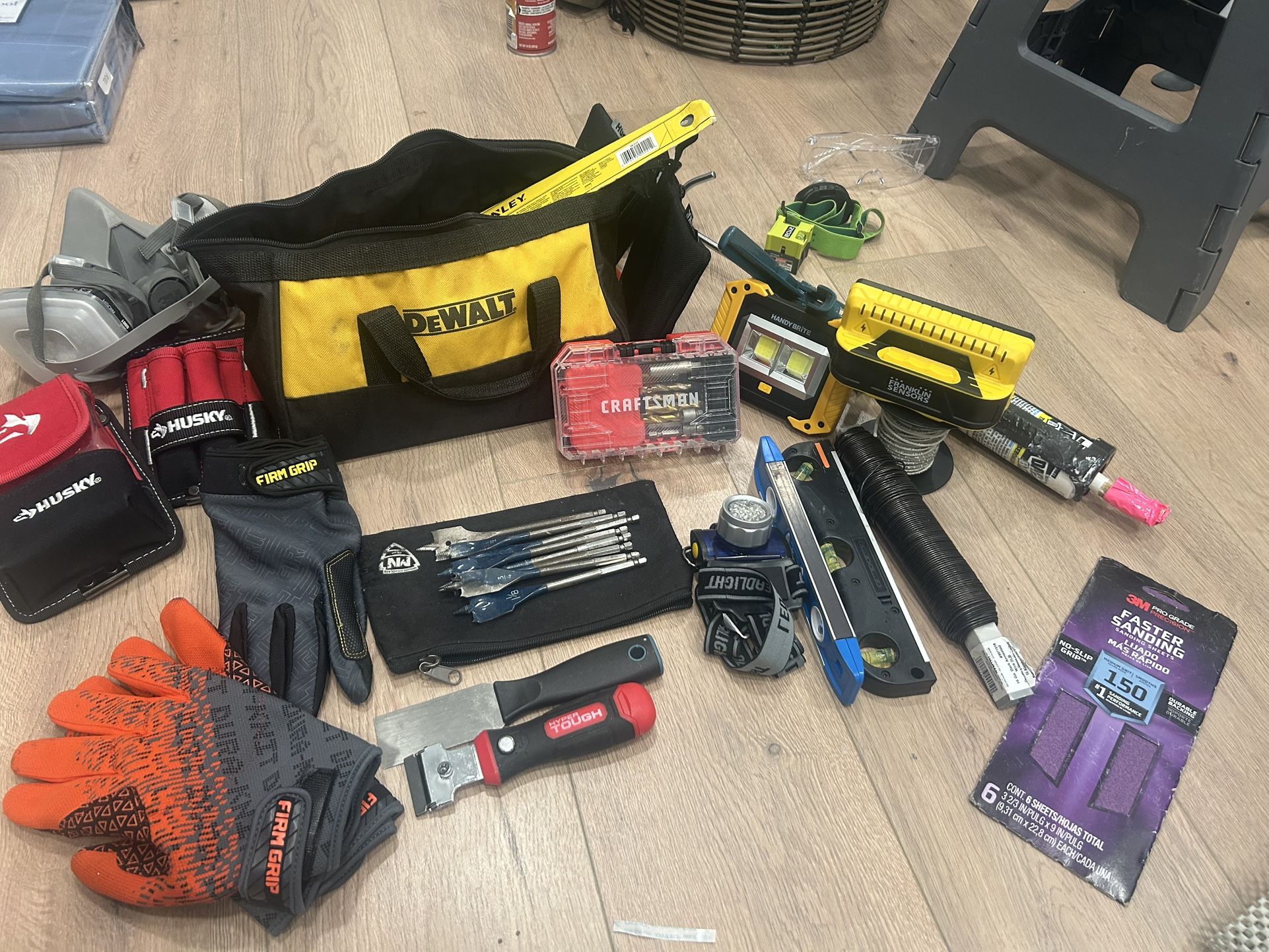 DEWALT TOOL BAG with MILWAUKEE, HUSKY, STANLEY CRAFTSMAN ITEMS