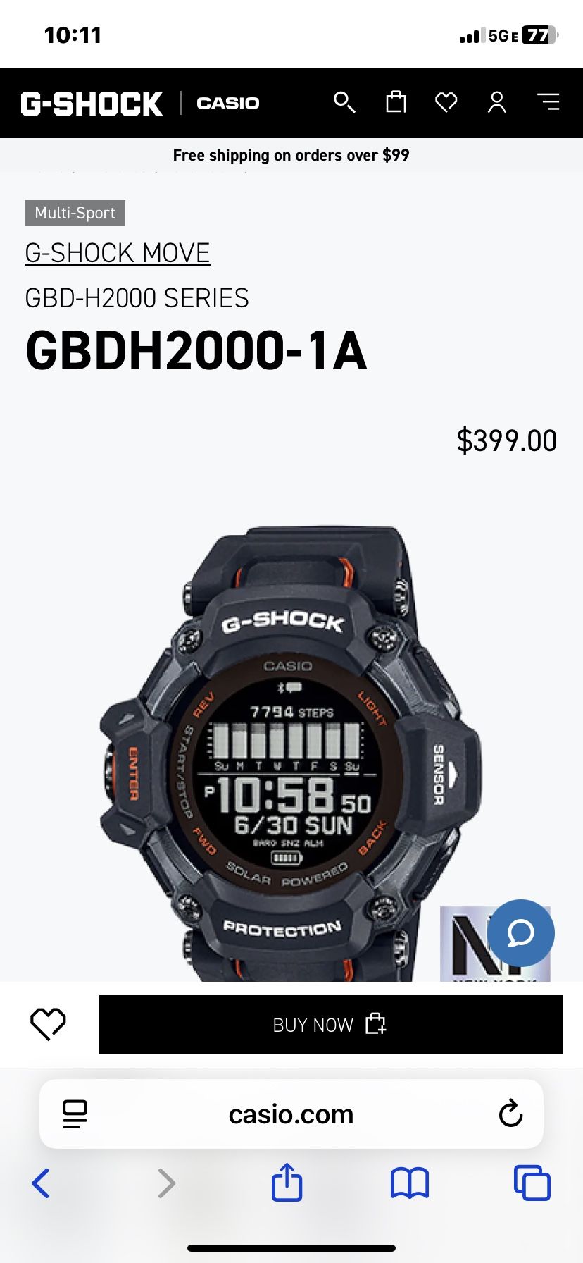 G Shock Gbdh2000-1a Excellent Condition Used