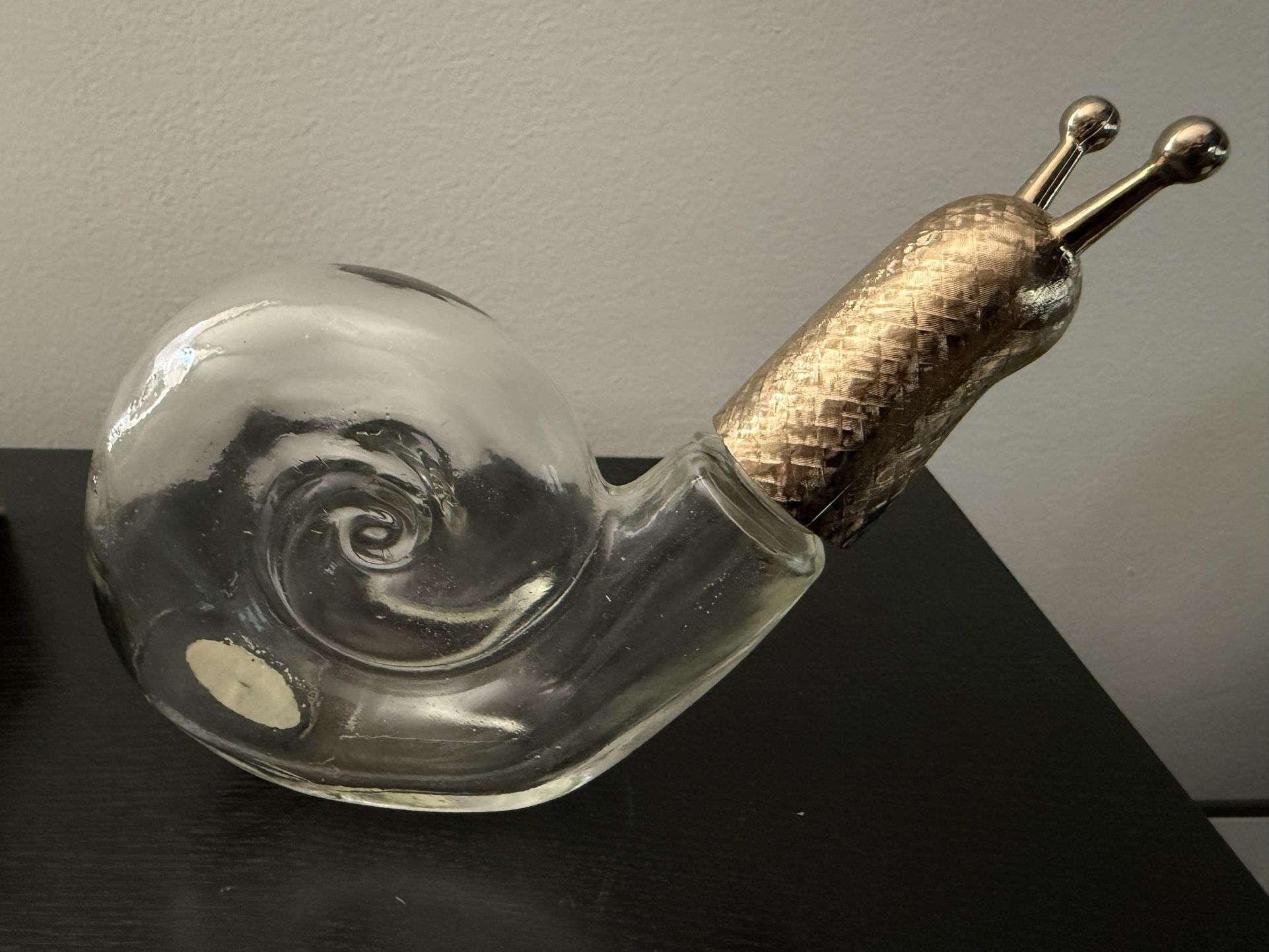 Vintage AVON Bath Treasure Snail Decanter Empty Decorative Bottle