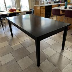 Dark Brown Wood Dining Table