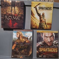   (3) Blu-rays Rome 1st Season/Spartacus  2 Seasons/ Troy-dvd
