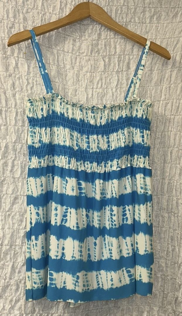 Venus: Tie Dye Pattern Tankini Top, Adjustable Straps, Size: XL