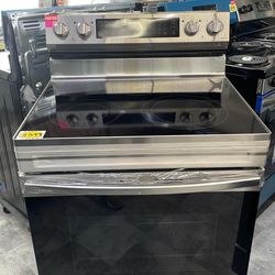 Samsung Electric stove glass top with air fry stainless steel