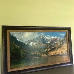 Framed Authentic Glacier Rocky Mountains 