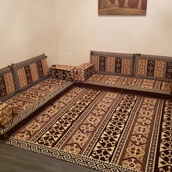 New Brown Floor Setting Sofa , Morroccan Sofa , Arabic Majlis Jalsa , Afghan Toshak , Arabic Rug , Turkish Sofa 
