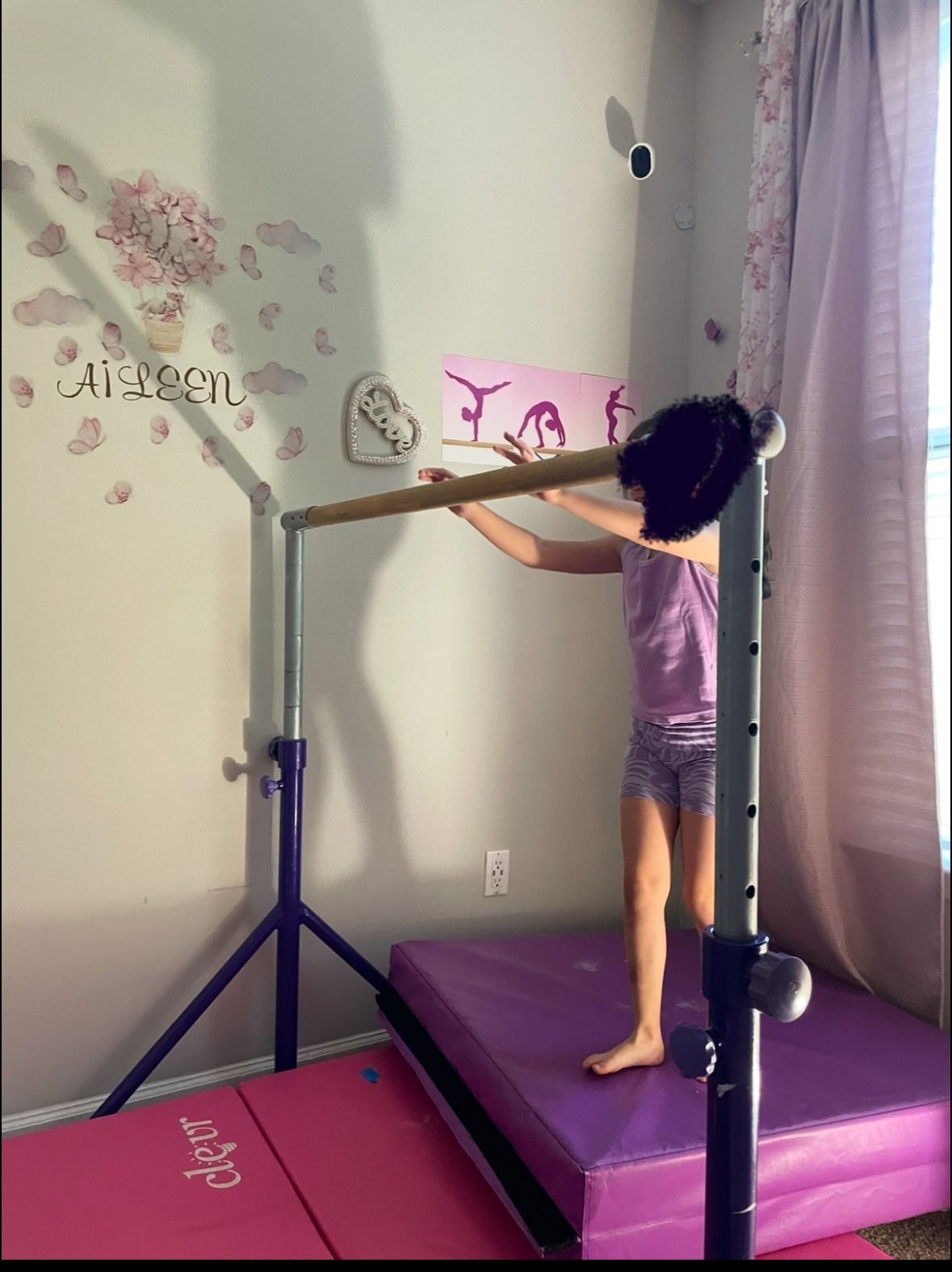 Gymnastic bar And Mat ( Purple ) 