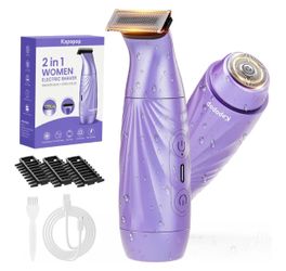 2-in-1 Bikini Trimmer for Women,Painless Razor for Sensitive Skin