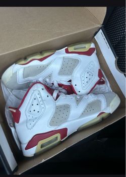 Air Jordan 6 White Red Sneakers