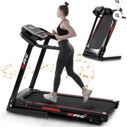 SWERTOY Folding Treadmill, Install Free Under Desk Treadmill Portable Foldable with Incline, Large LCD Display, 3.5HP Foldable Treadmill with 2s Foldi