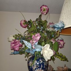 Ceramic Vase With Artificial Flowers 