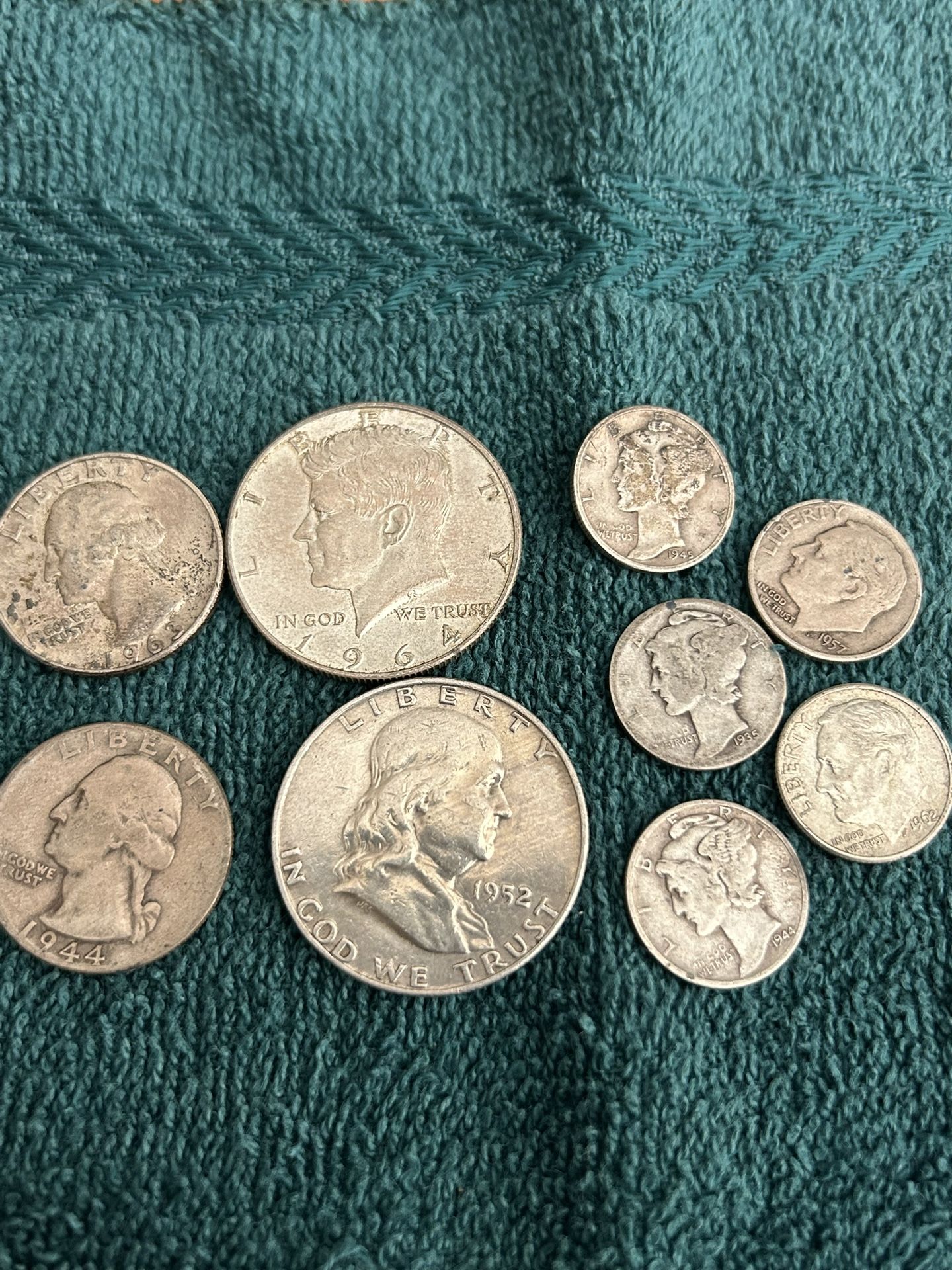 Silver Half Dollars Quarters And Dimes