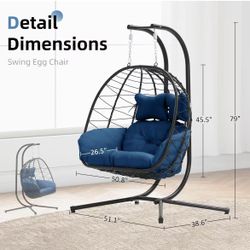 ❤️‍🔥 Double Egg Chair with Stand Hammock Swing Chair