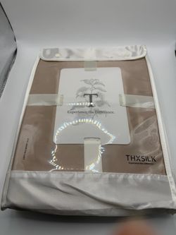 THXSILK 100% Silk 22 Momme Fitted Sheet with Deep Pocket King Champagne