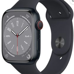 Apple Watch Series 8 GPS + Cellular 45mm Midnight Aluminum Case with Midnight Sport Band - M/L.