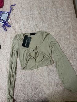 Brown, Long Sleeve Top