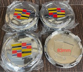 Cadillac 83mm Chrome Wheel Center Caps Set of 4