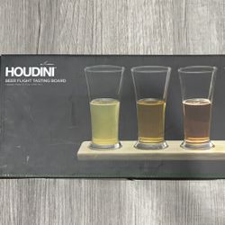 Houdini 5-pc. Beer Glass & Flight Board Set