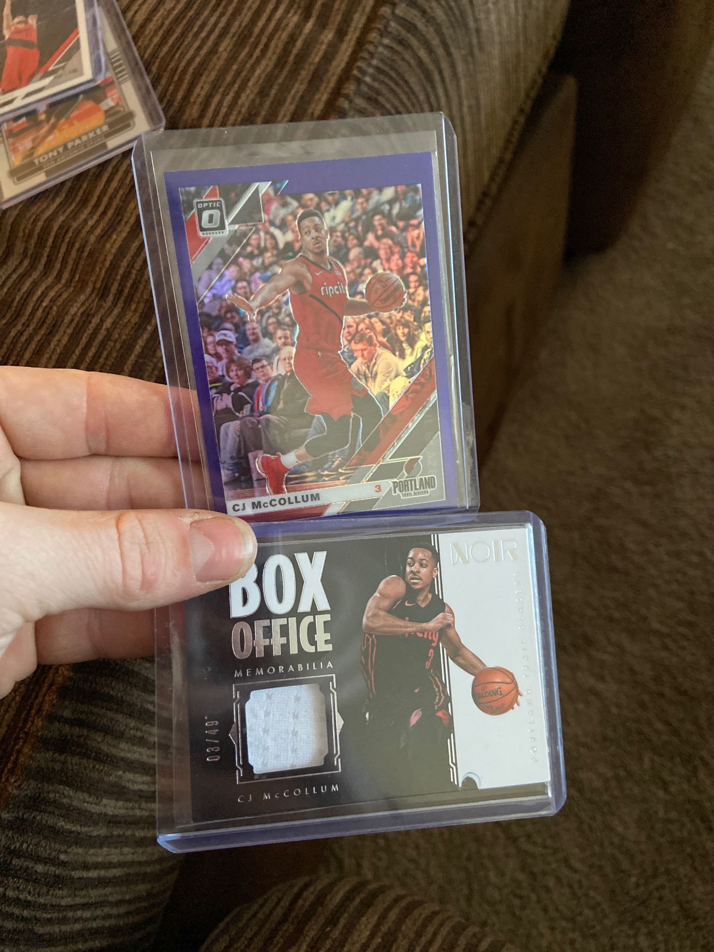 CJ McCollum lot. Matching # memo piece