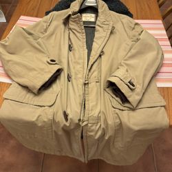 Men’s Winter Coat-Size 42.  Excellent Condition; Detachable Hood, Zip Up And Button Closure; Cuffs In Sleeves; Vintage!  