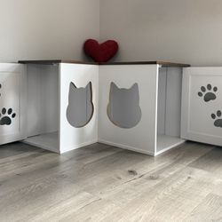 Cat Litter Box Enclosure Corner Cabinet 