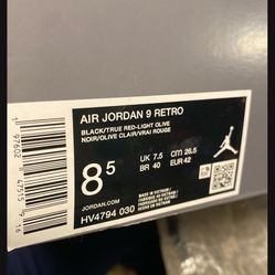 Jordan 9’s Size 8.5