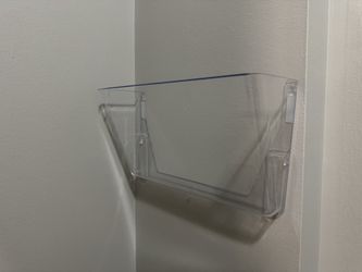 5 Pack Clear Acrylic Single Pocket, Plastic Hanging Wall Mount, File Holder for Office Home