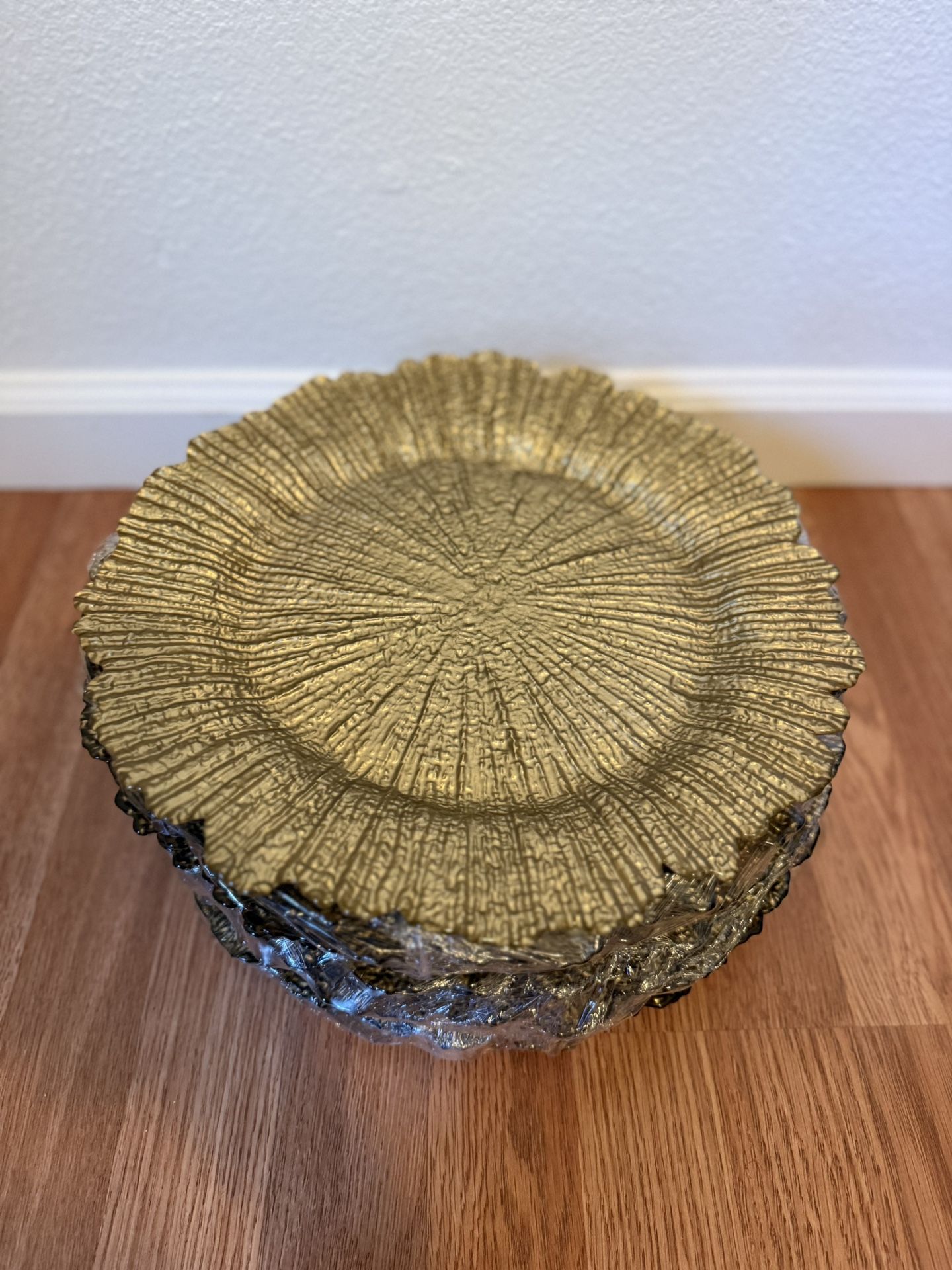Glass Gold Leaf Charger Plates