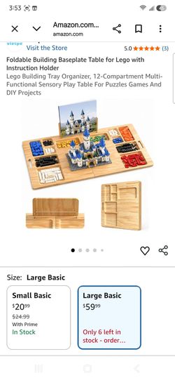 viespe Foldable Building Baseplate Table with Instruction Holder