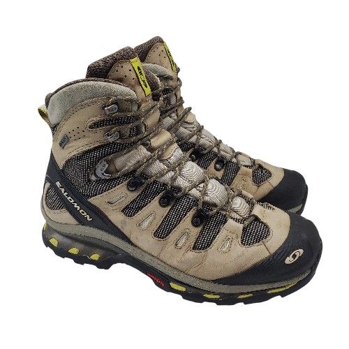 SALOMON 'Quest 4D GTX' Womens GORE-TEX Tan Leather Hiking Boots Sz 9.5 Med $230
