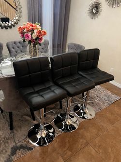 Black Leather Adjustable Bar Stools New in The Box $69 each