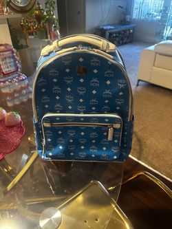 MCM MEDIUM BLUE BACKPACK • Limited Edition