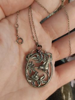 Vintage silver necklace with gem