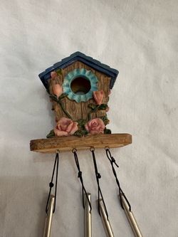 Floral Birdhouse Wind Chime