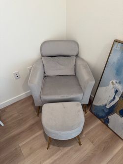 Chair, foot rest + side table