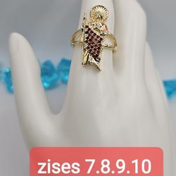 Saint Jude Rings Gold-plated With Stones 7.8.9.10 