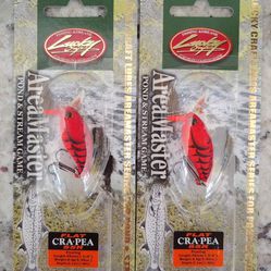 2 Packs Lucky Craft Area Master Pond & Stream Game - Flat Cra-Pea SSR Mad Craw - Fishing Lures - NOS - Discontinued