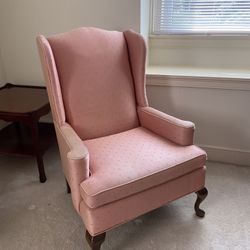 Vintage Chippendale Upholstered Wingback Chair