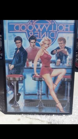 Marilyn monroe James dean Elvis framed poster